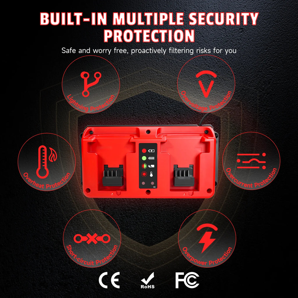 90W Battery Charger Replacement for Milwaukee 18V