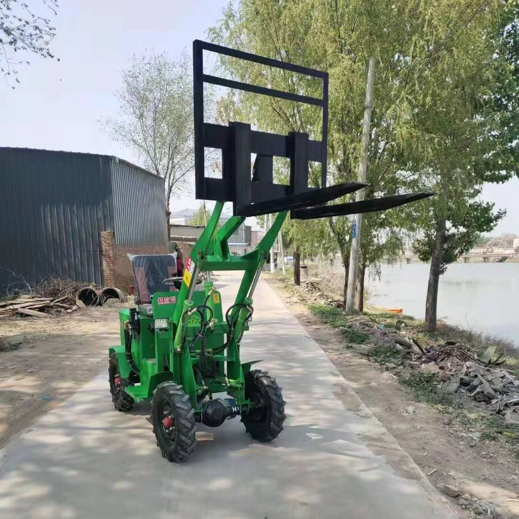 Small Mini Towable Backhoe Tractor Wheel Loader Shovel With Forklift