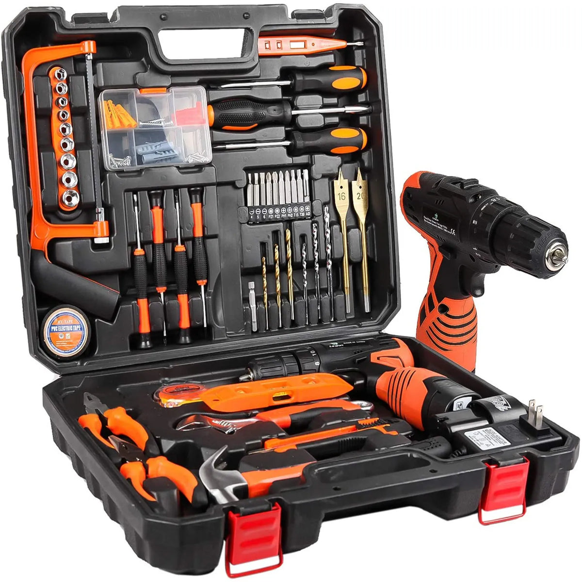 16.8V Cordless Impact Drill Combo Kit with Bits & Accessories