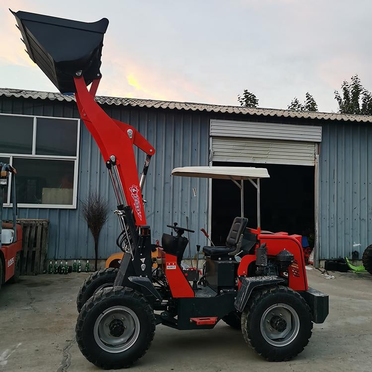 Small Mini Towable Backhoe Tractor Wheel Loader Shovel With Forklift