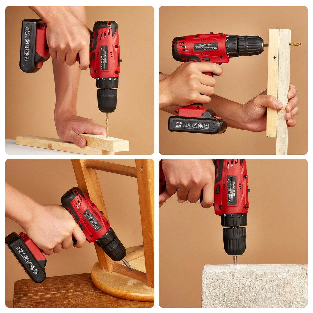 104-Piece 21V Cordless Power Tool Set with Hard Case