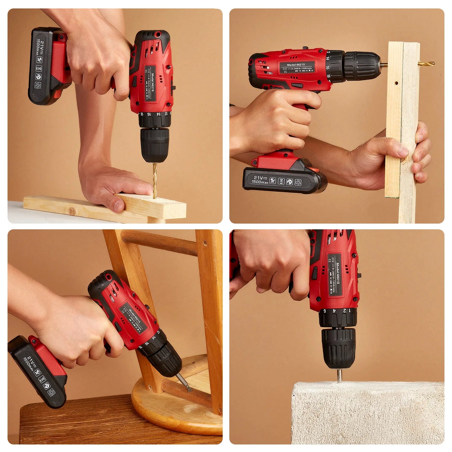 104-Piece 21V Cordless Power Tool Set with Hard Case