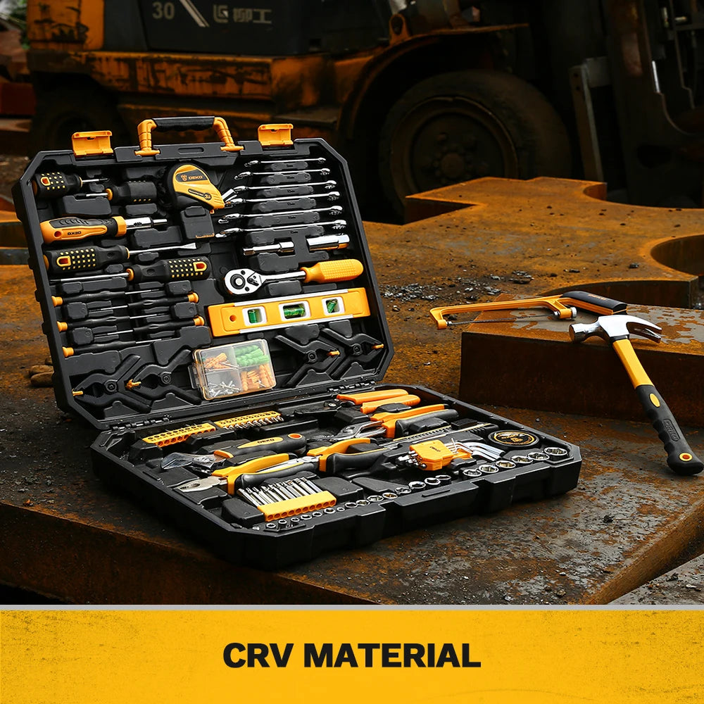 DEKO 208Pcs Hand Tool Edc. Woodworking Multi Tools With Tool Box