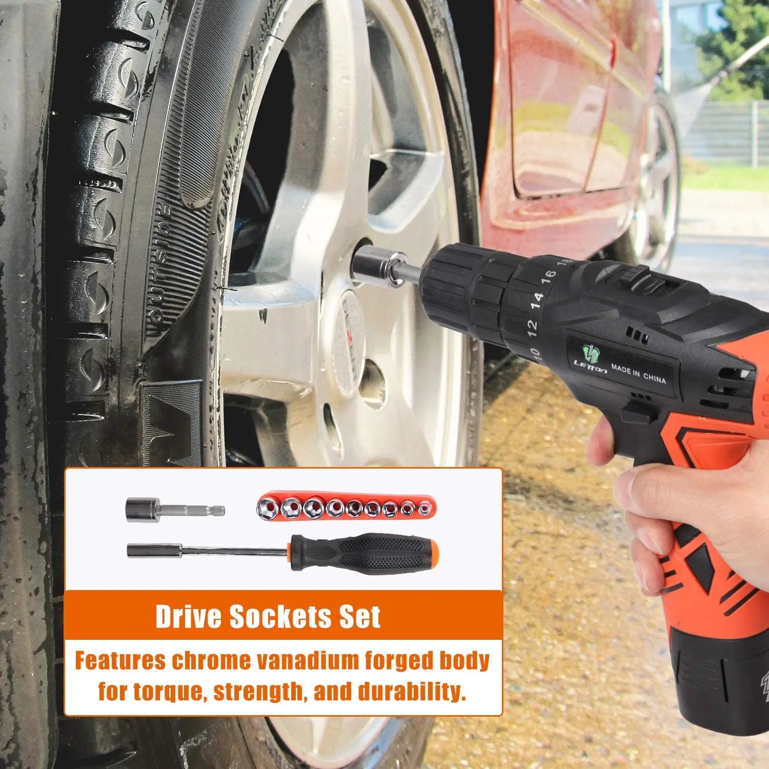 16.8V Cordless Impact Drill Combo Kit with Bits & Accessories