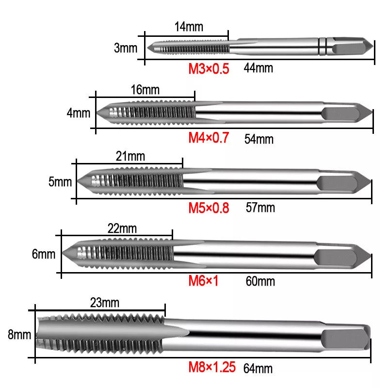 5pcs Hss Machine Screw Thread Metric Plug