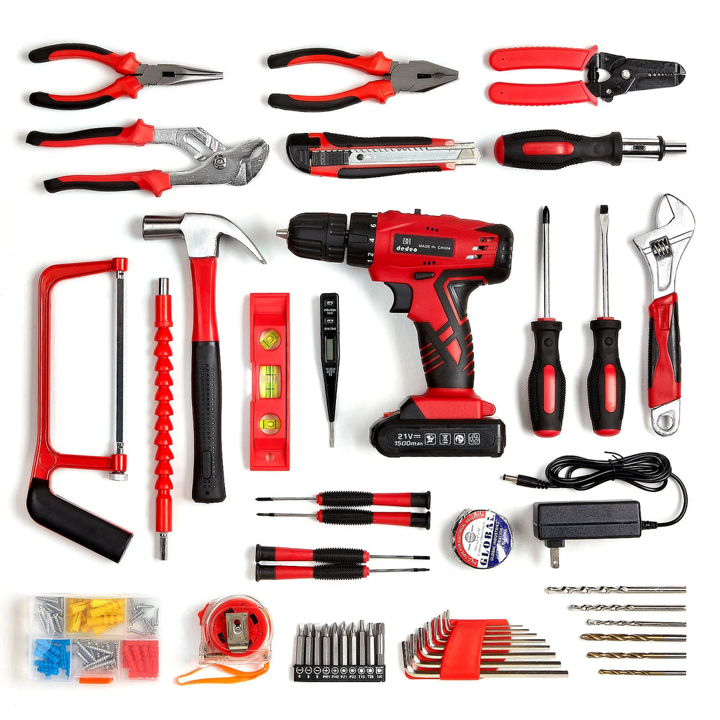 Cordless Power Tool Combo – Drill, Screwdriver, Saw, Socket & Hammer