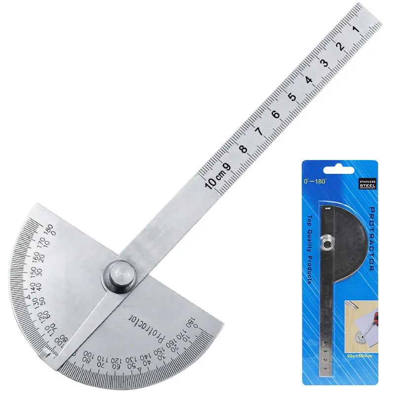 Stainless Steel Round Head 180 Degree Protractor Angle Finder