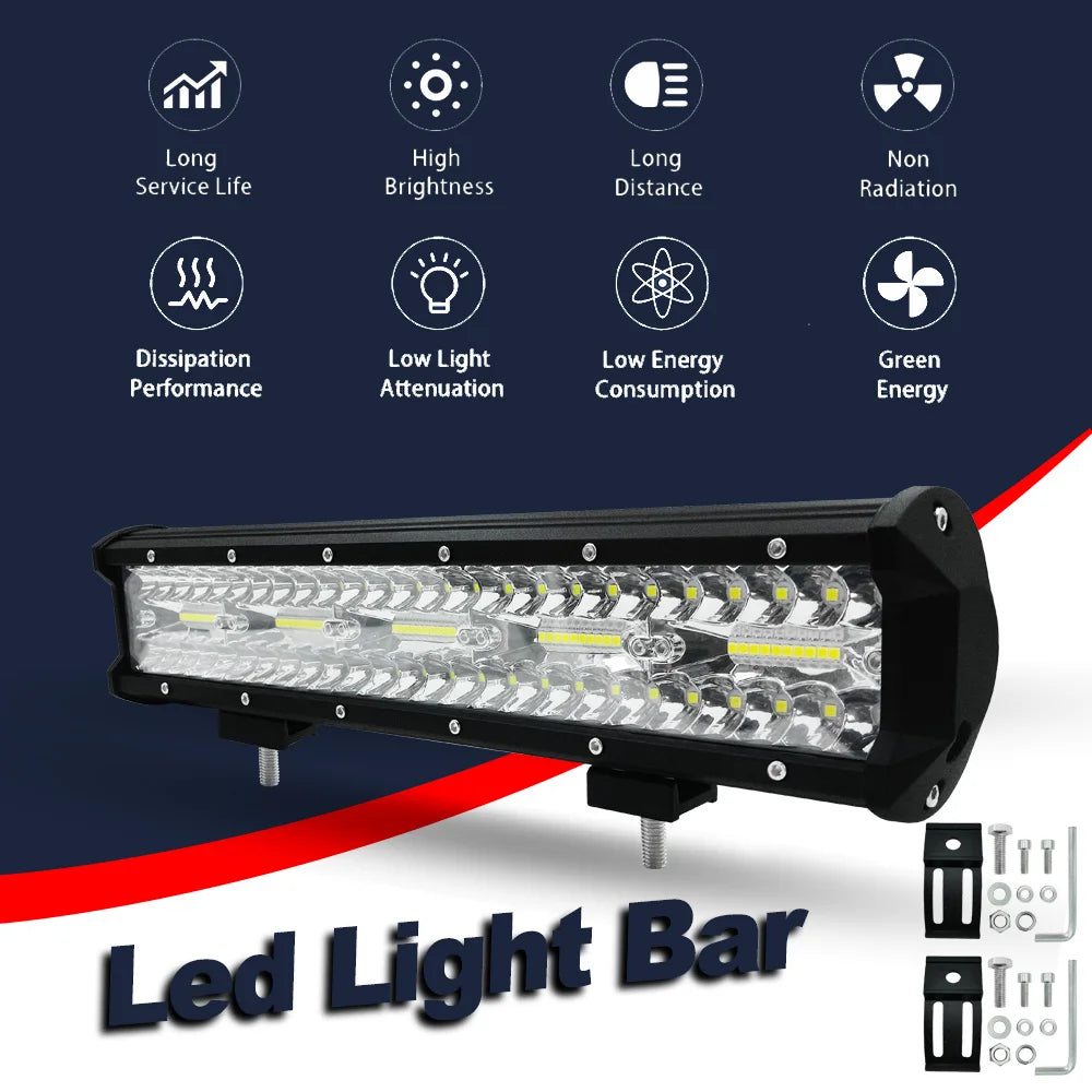 300W 120W 72W 36W 12 Volt Led Bar Werklamp Lightbar Led Ramp