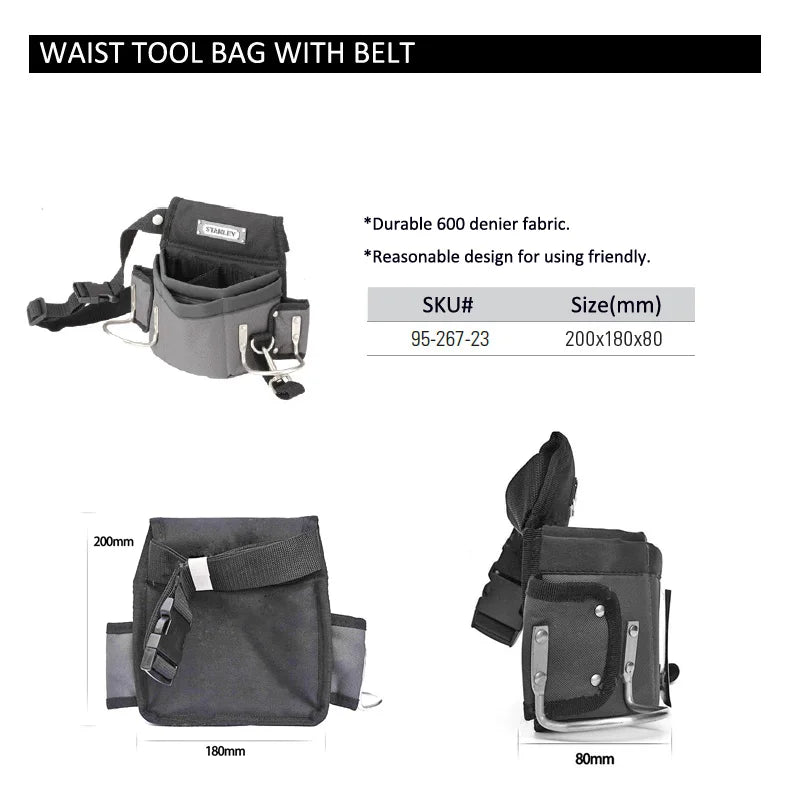 Stanley Carpenters Tool Waist Bag Storage Hammer Holder