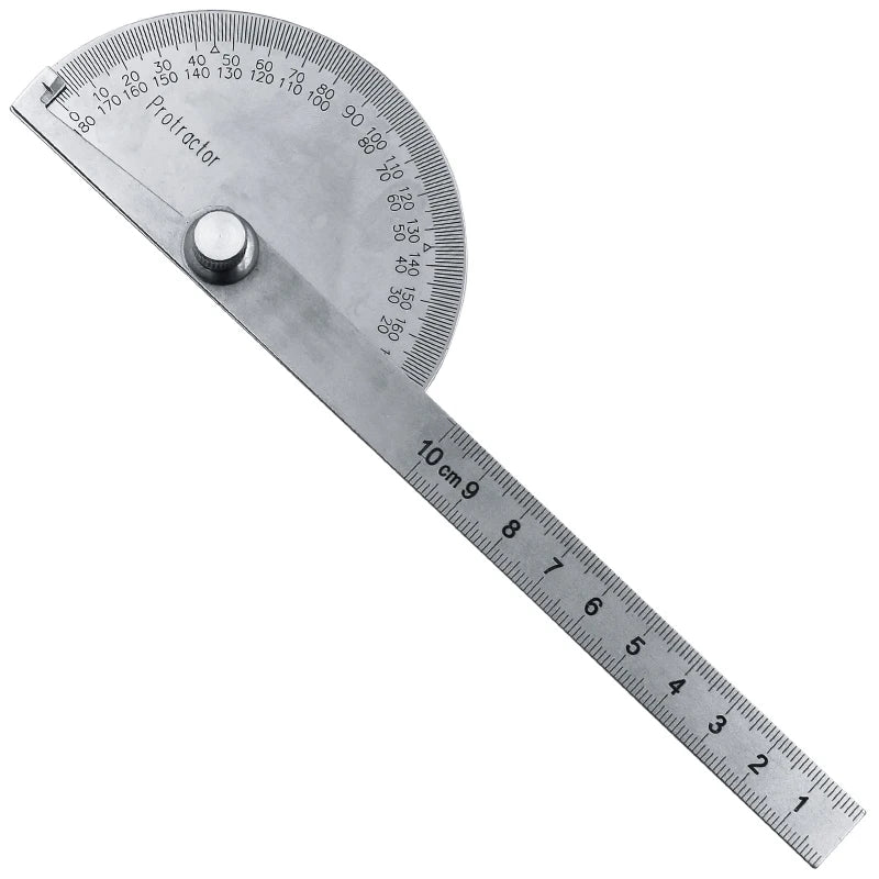 Stainless Steel Round Head 180 Degree Protractor Angle Finder
