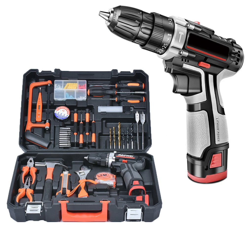 12V Cordless Drill & Home Repair Kit