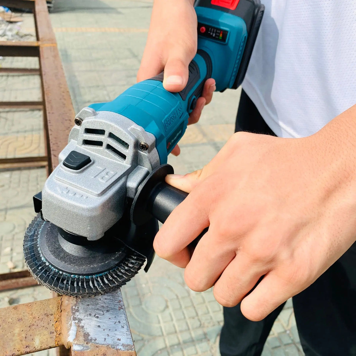 5-Piece Cordless Power Tool Kit – Brushless Angle Grinder, Hammer Drill, Chain Saw & Wrench