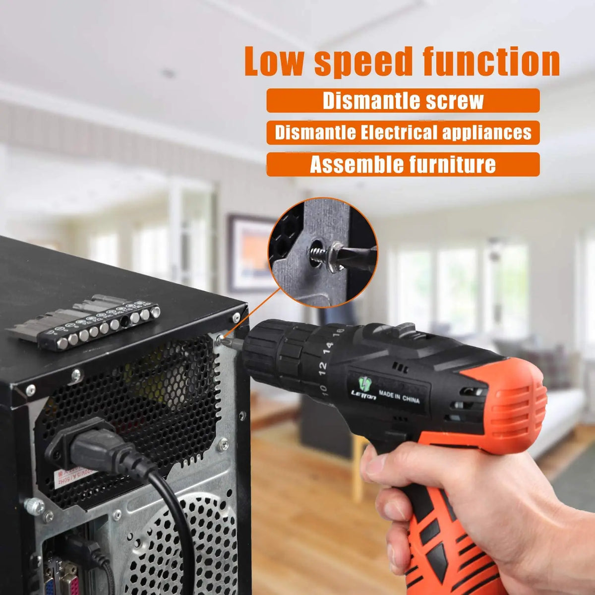16.8V Cordless Impact Drill Combo Kit with Bits & Accessories