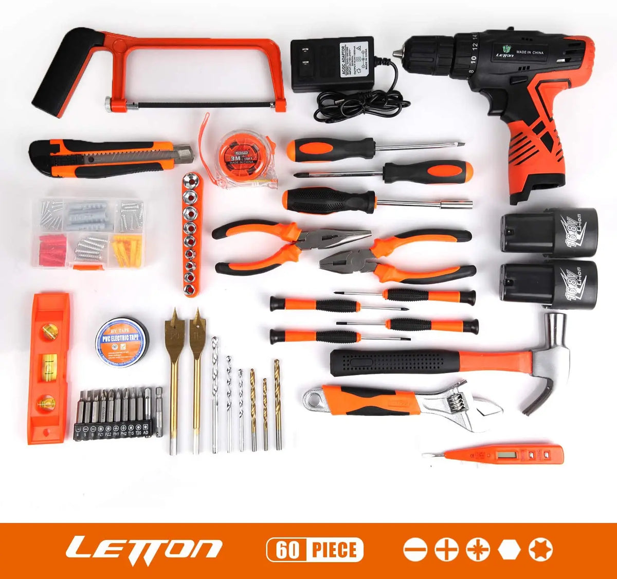 16.8V Cordless Impact Drill Combo Kit with Bits & Accessories