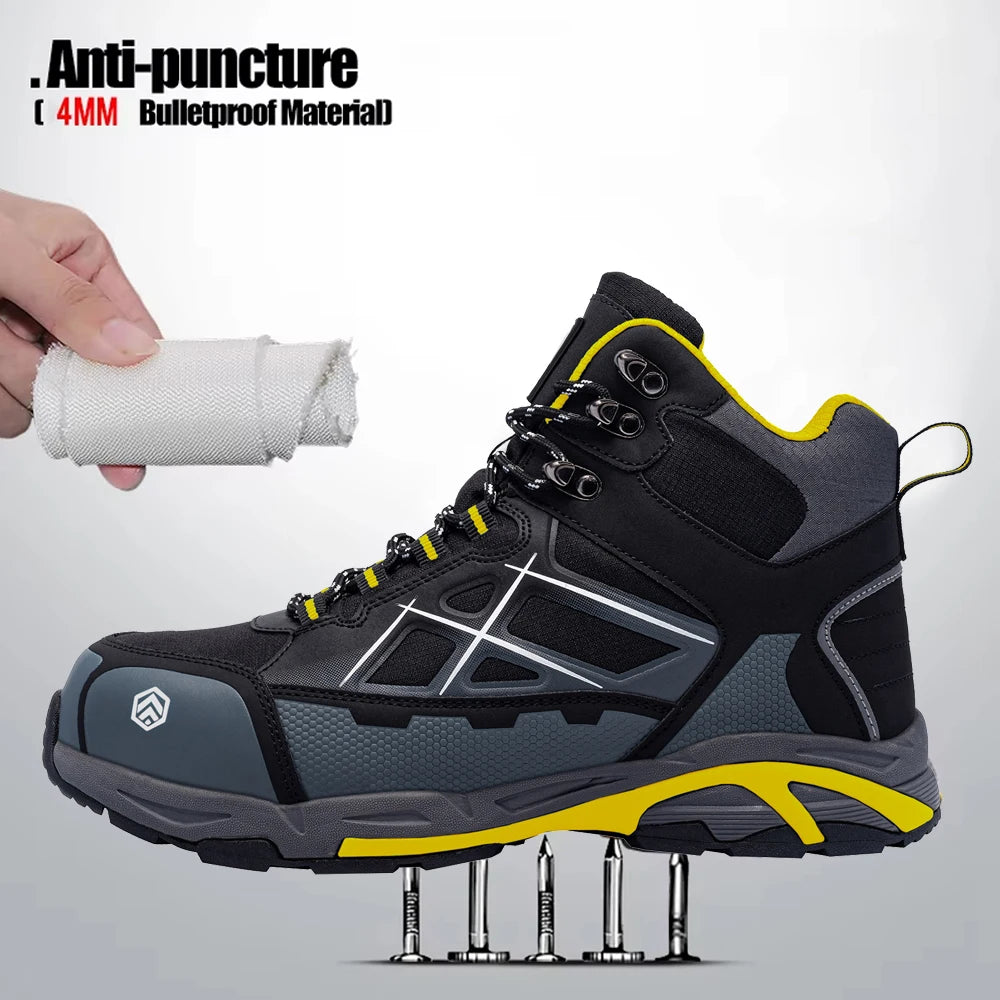 LARNMERN Men's Steel Toe Safety Work Boots  Non Slip