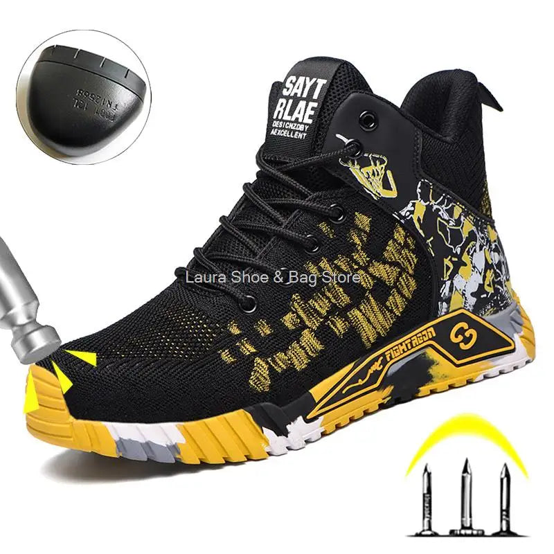 High Top Safety Steel Toe  Work Safety Boots Anti Smash