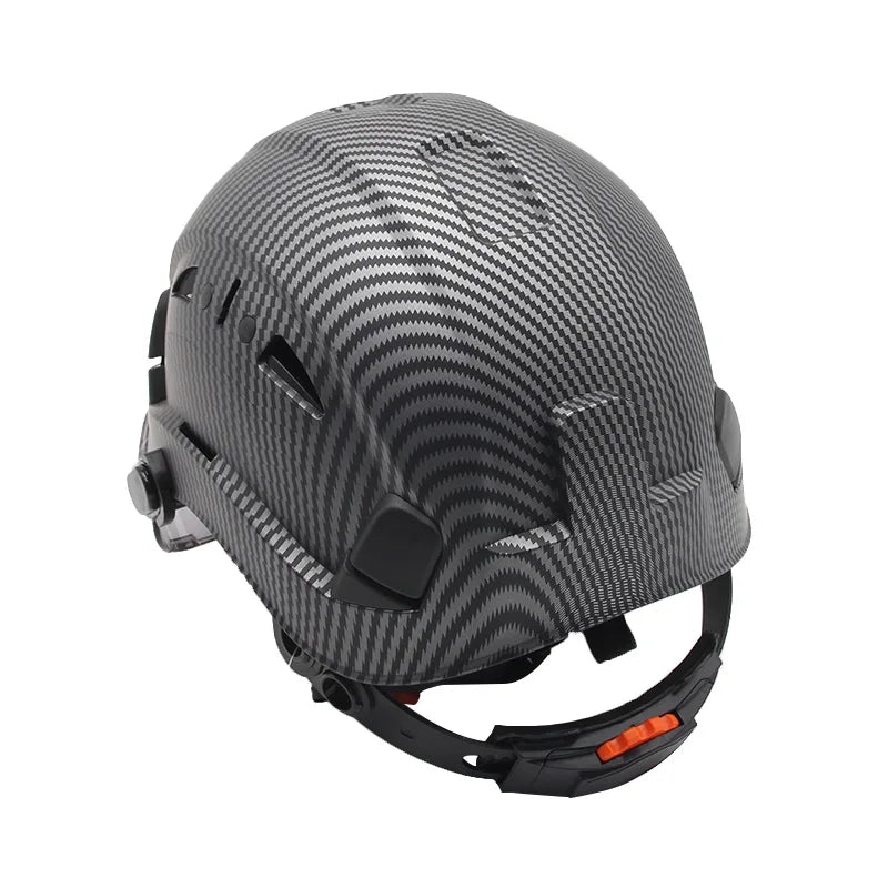 Carbon Fiber Pattern Hard Hats With Visor Construction Safety Helmets