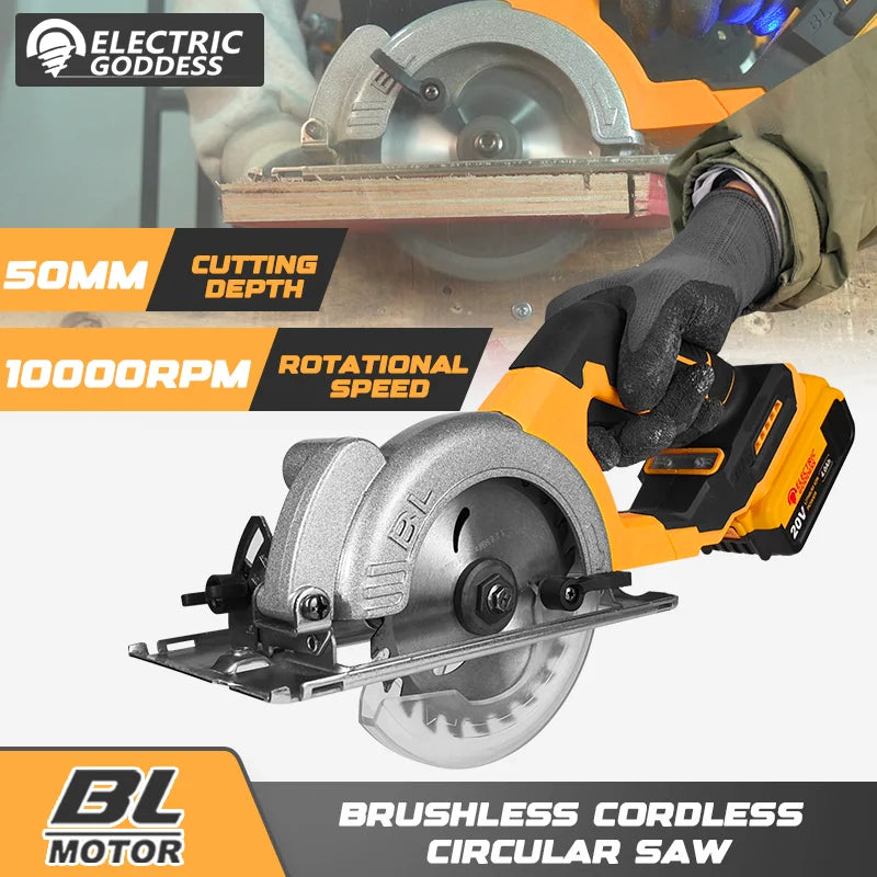 Electric Goddess  Brushless Electric Circular Saw ﻿For Dewalt 20V Battery 1000W