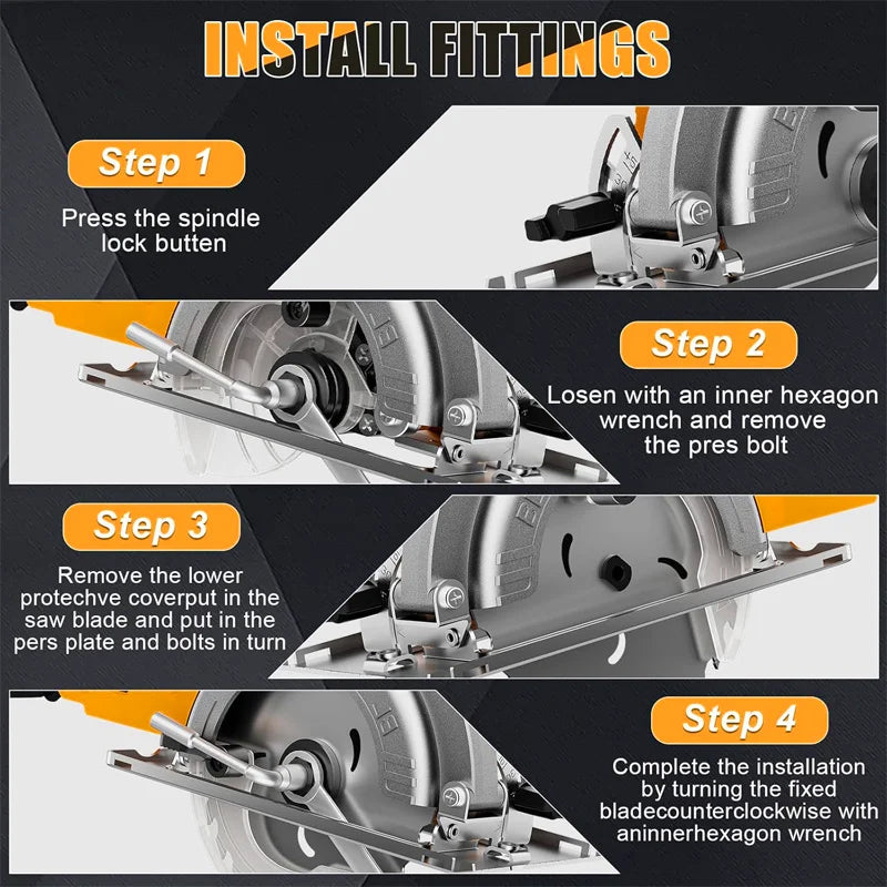 Electric Goddess  Brushless Electric Circular Saw ﻿For Dewalt 20V Battery 1000W