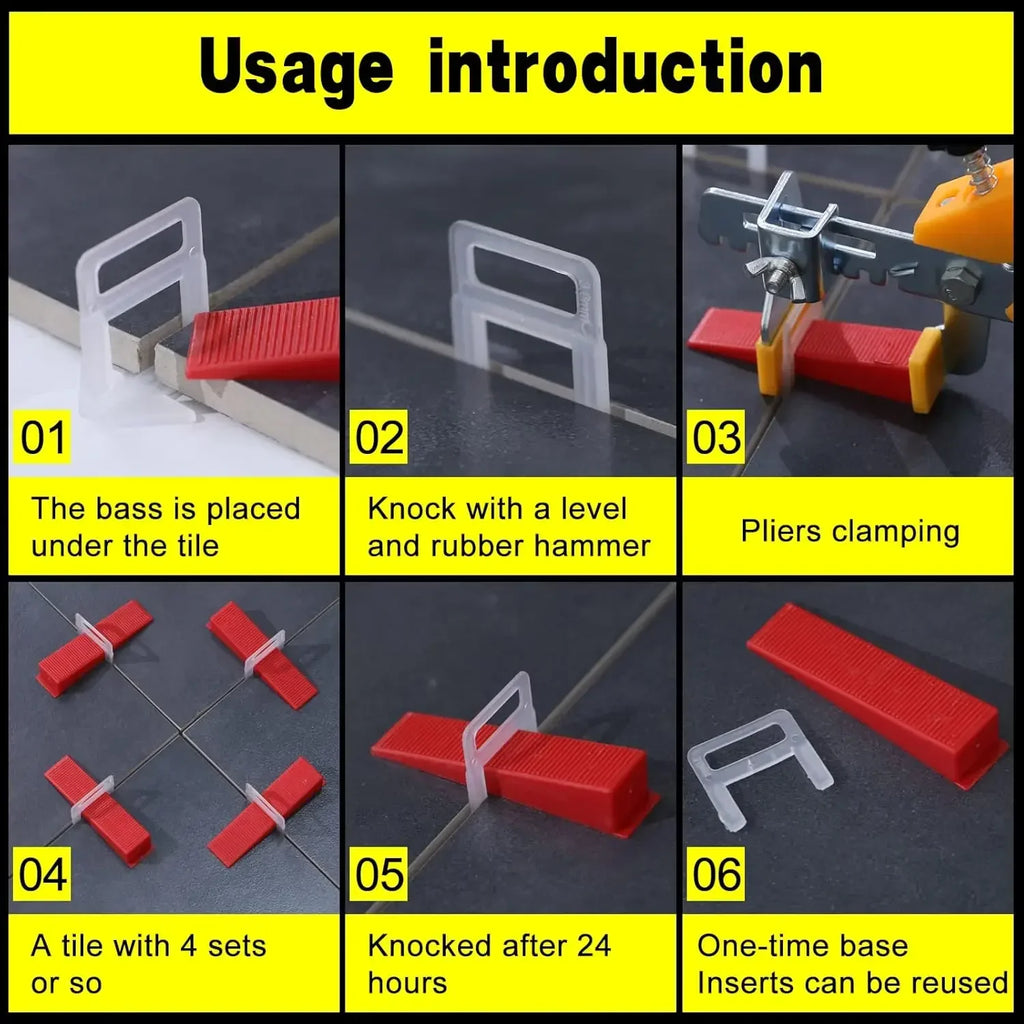 Ceramic Tile Leveling System – 0.35–3mm Clips, Wedges & Spacer Kit