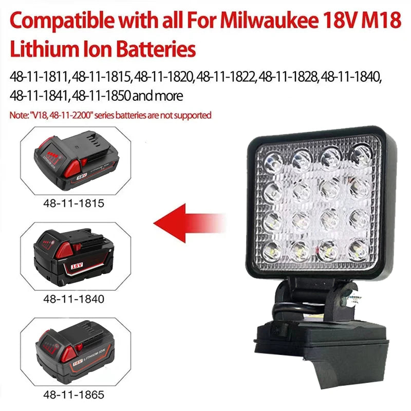 Led Light Fit Milwaukee Battery M18 4In