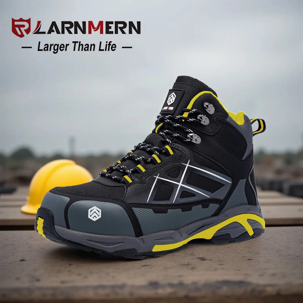 LARNMERN Men's Steel Toe Safety Work Boots  Non Slip