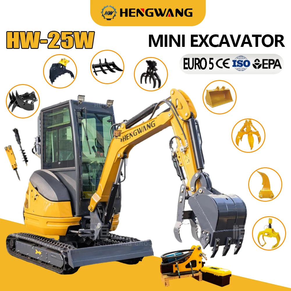 2.5-Ton Mini Crawler Excavator – Diesel Hydraulic with AC Cabin