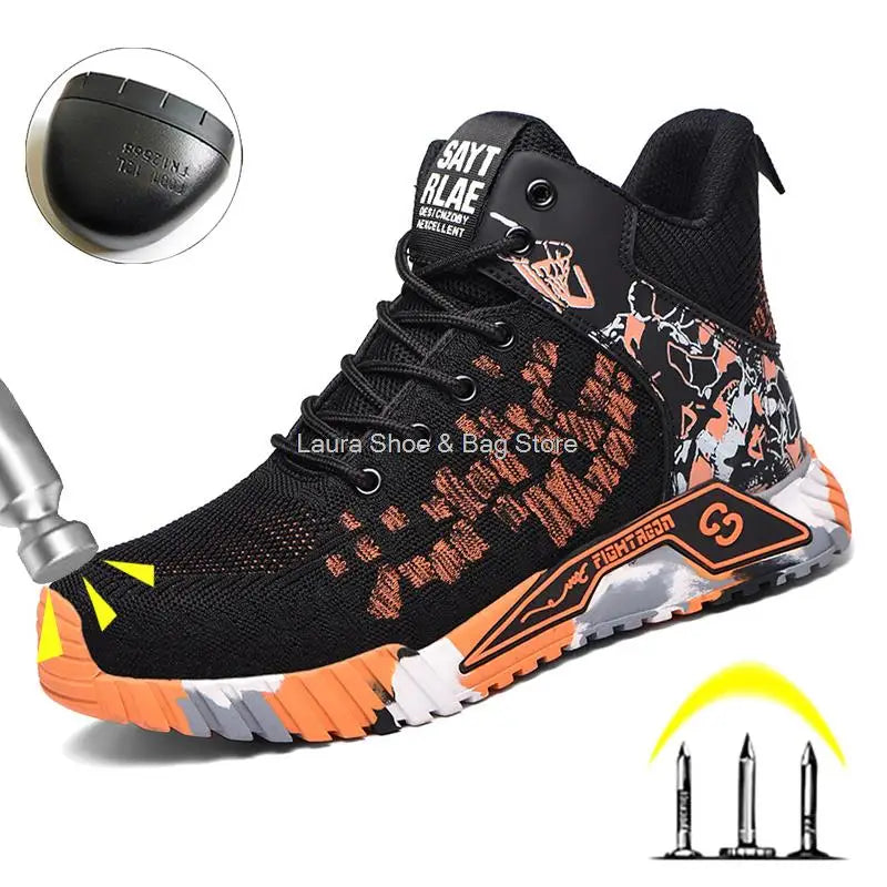 High Top Safety Steel Toe  Work Safety Boots Anti Smash