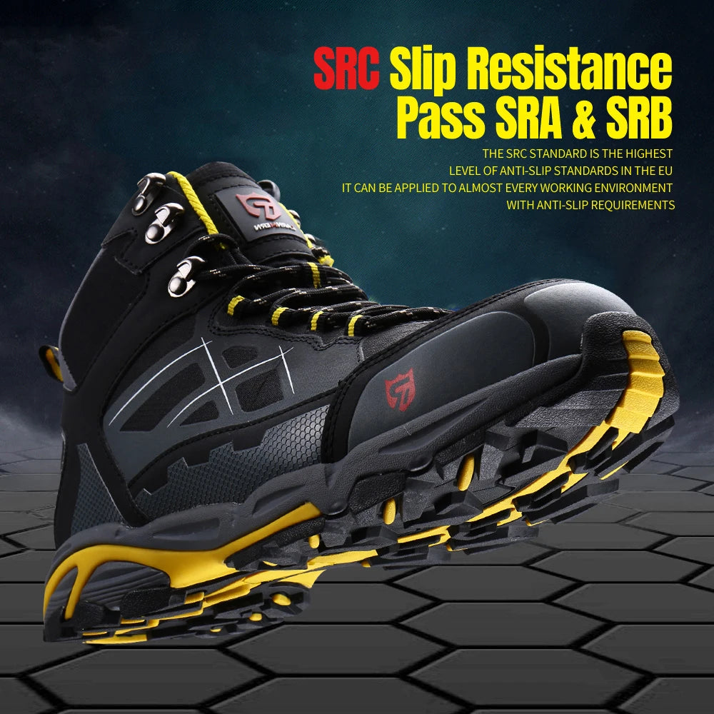 LARNMERN Men's Steel Toe Safety Work Boots  Non Slip
