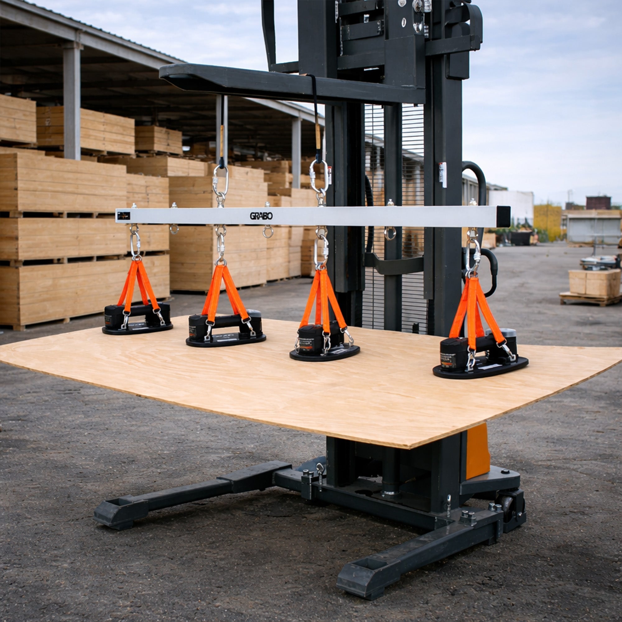 GRABO U-Hoist Crane Bar for Four Vacuum Suction Gripster Lifters